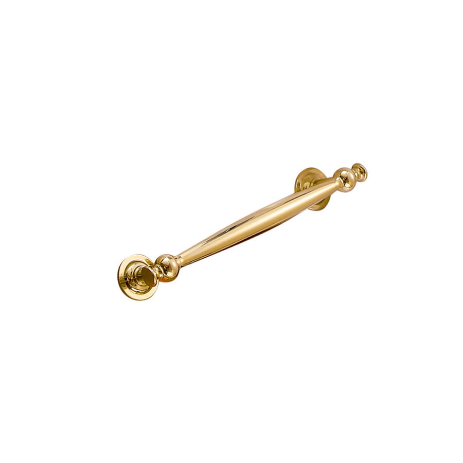 French Style Brass Wardrobe Handle - Gold, 128 mm Hole Spacing