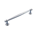 French Style Brass Wardrobe Handle - Silver, 192 mm Hole Spacing