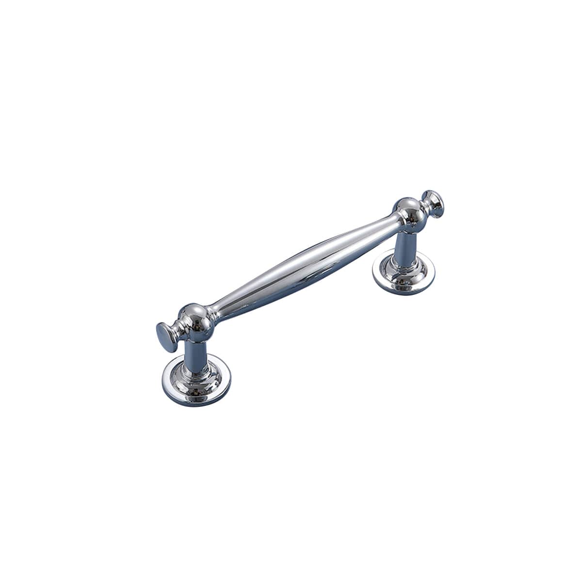 French Style Brass Wardrobe Handle - Silver, 96 mm Hole Spacing