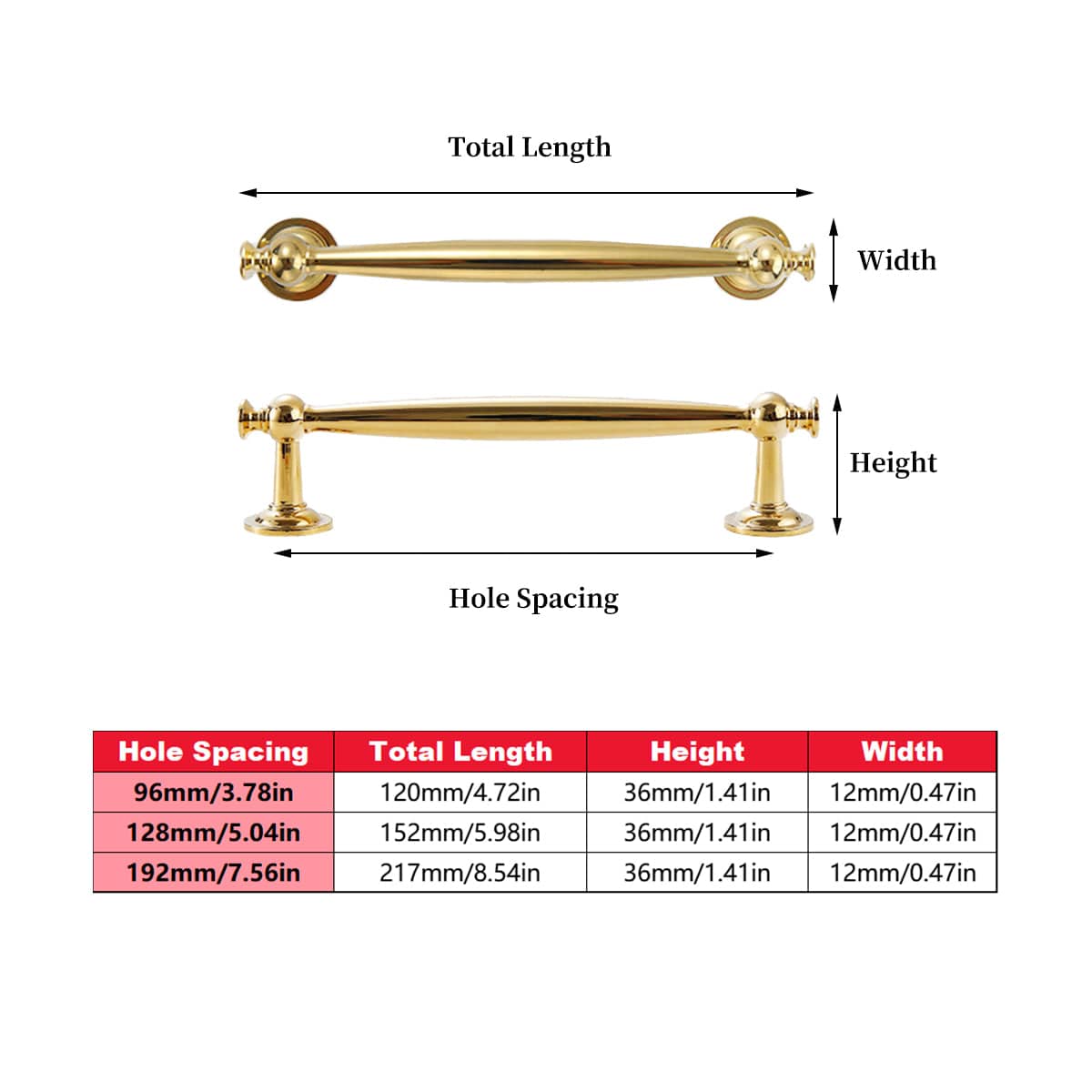 French Style Brass Wardrobe Handle - Silver, 96 mm Hole Spacing - view 4