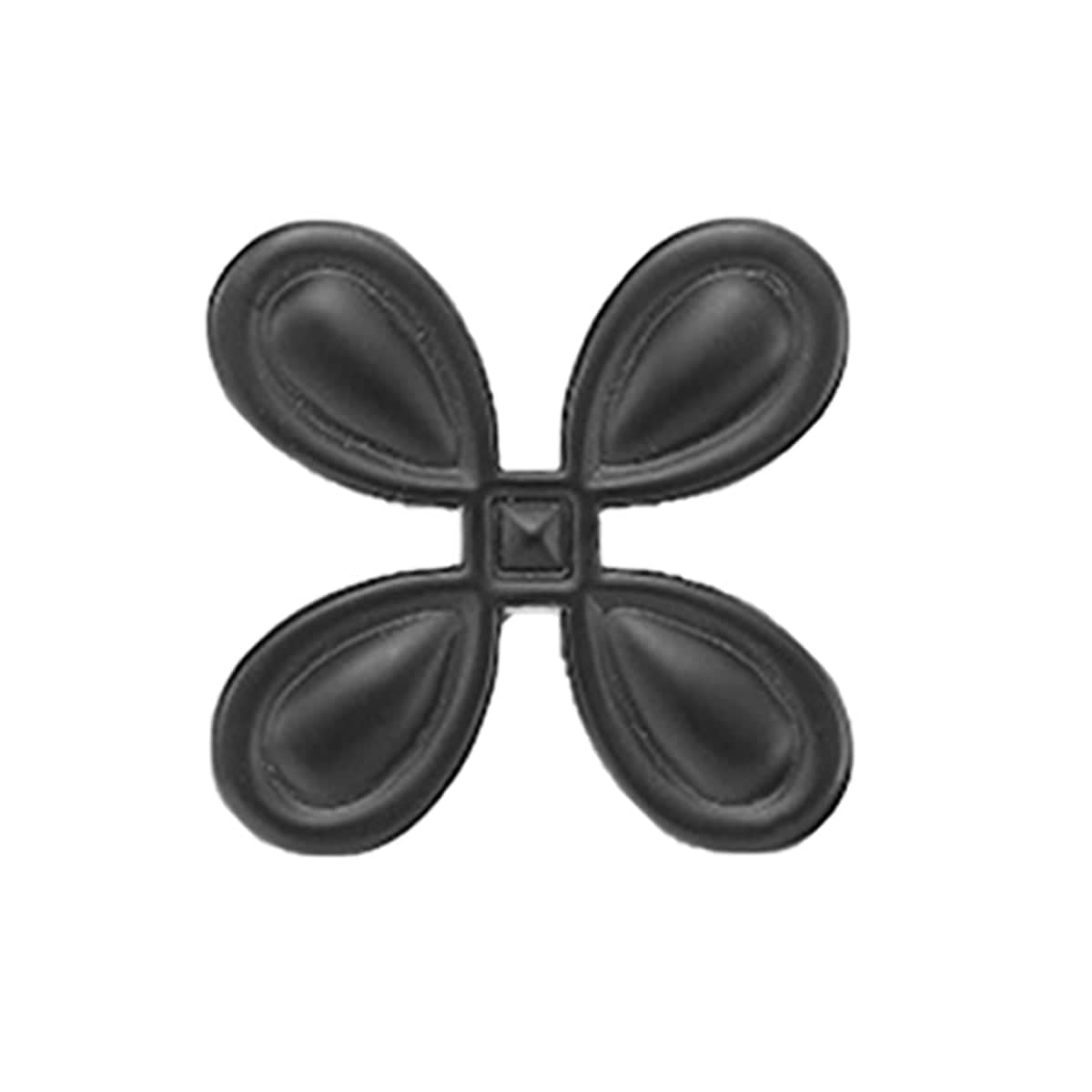 French-Style Four-Petal Cabinet Handle, Zinc Alloy Drawer Pull - Black