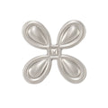 French-Style Four-Petal Cabinet Handle, Zinc Alloy Drawer Pull - Brushed Silver