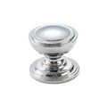French Style Wardrobe Knob, Domed Top, Single Hole - Silver