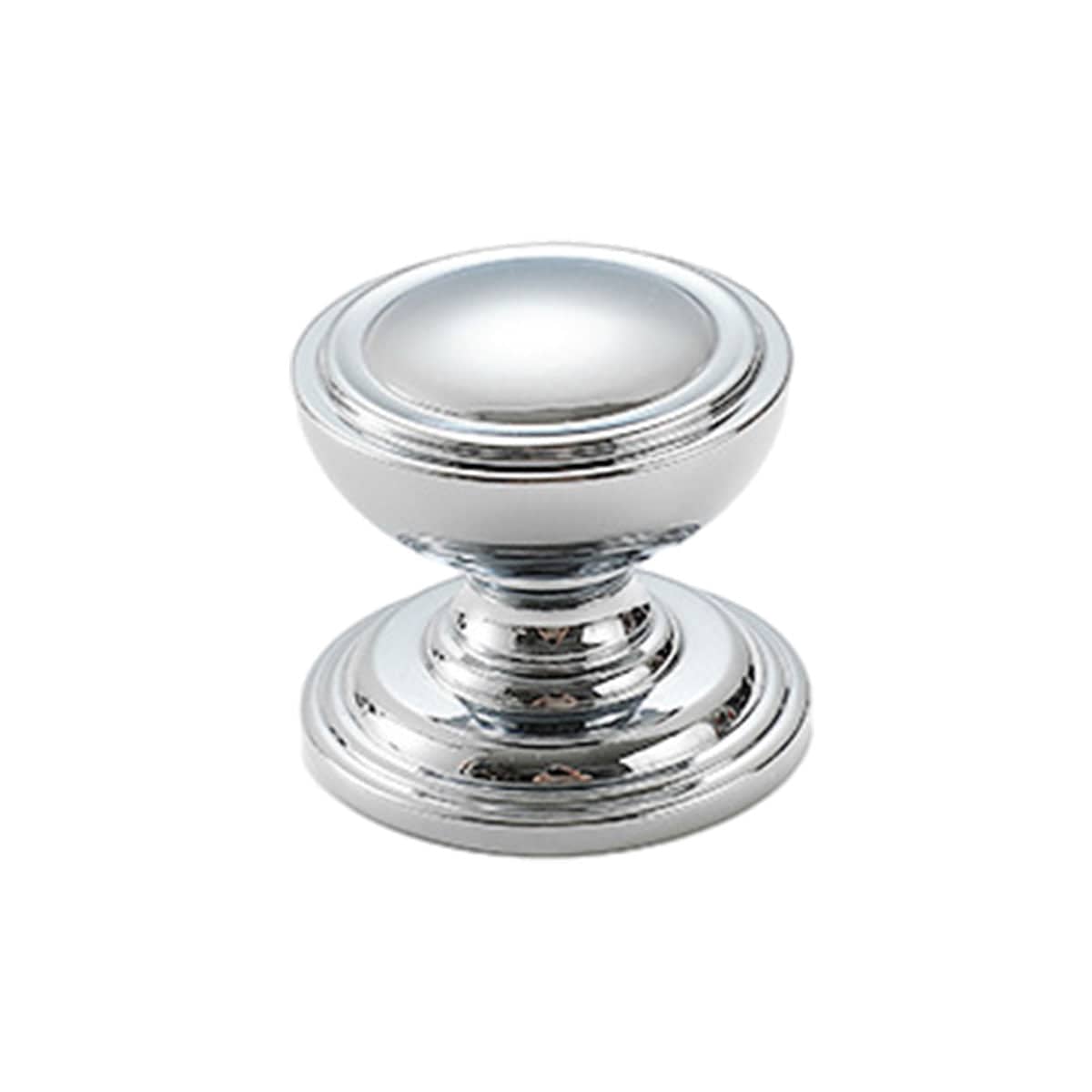 French Style Wardrobe Knob, Domed Top, Single Hole - Silver