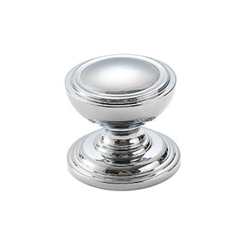 French Style Wardrobe Knob, Domed Top, Single Hole - Silver
