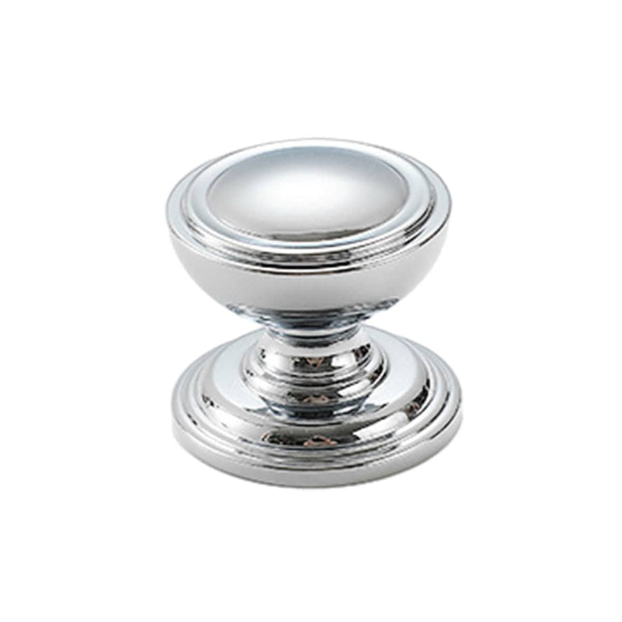French Style Wardrobe Knob, Domed Top, Single Hole - Silver