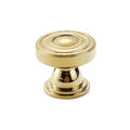 French Style Wardrobe Knob, Flat Top, Single Hole - Gold