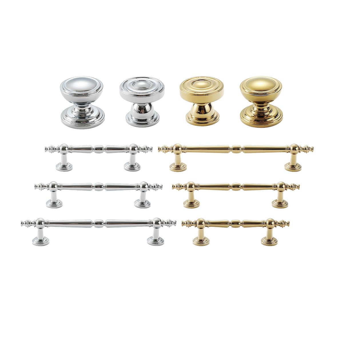 French Style Wardrobe Knob, Flat Top, Single Hole - Gold - view 3