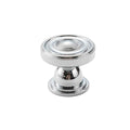 French Style Wardrobe Knob, Flat Top, Single Hole - Silver