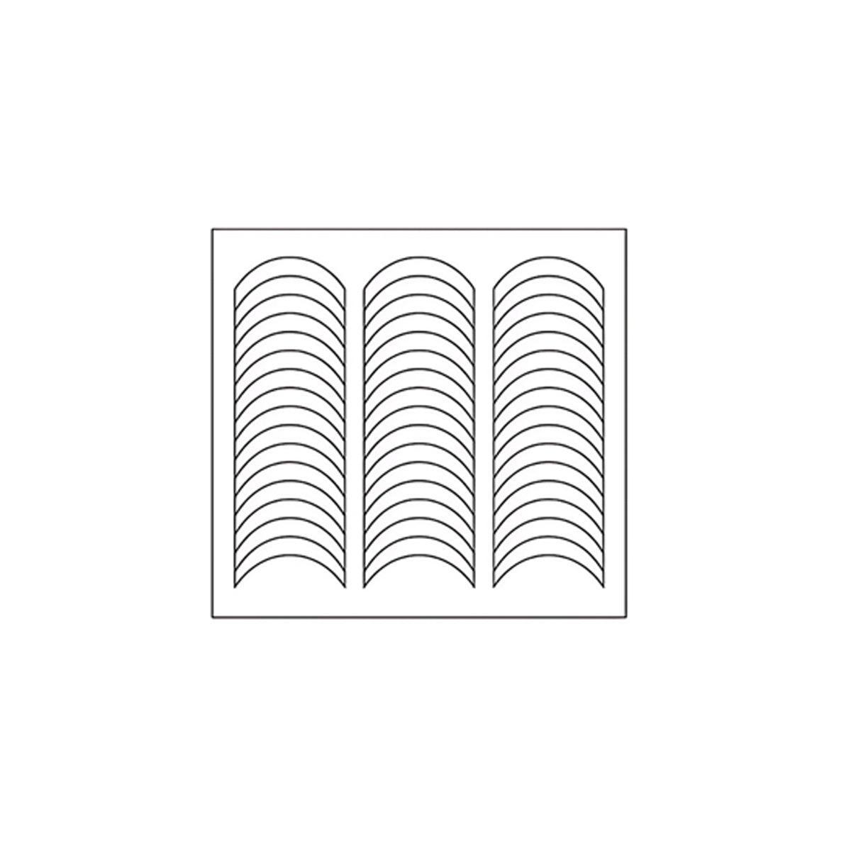 French Tip Nail Guide Stickers, Curved Smile Line - Single Sheet