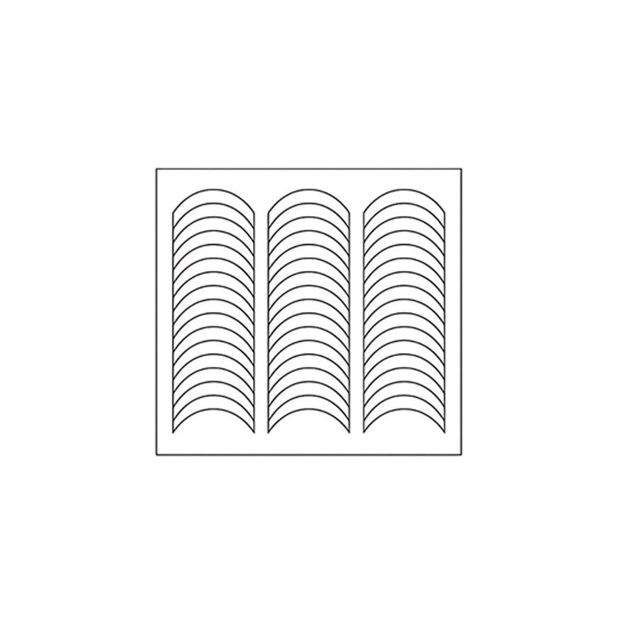 French Tip Nail Guide Stickers, Curved Smile Line - Single Sheet