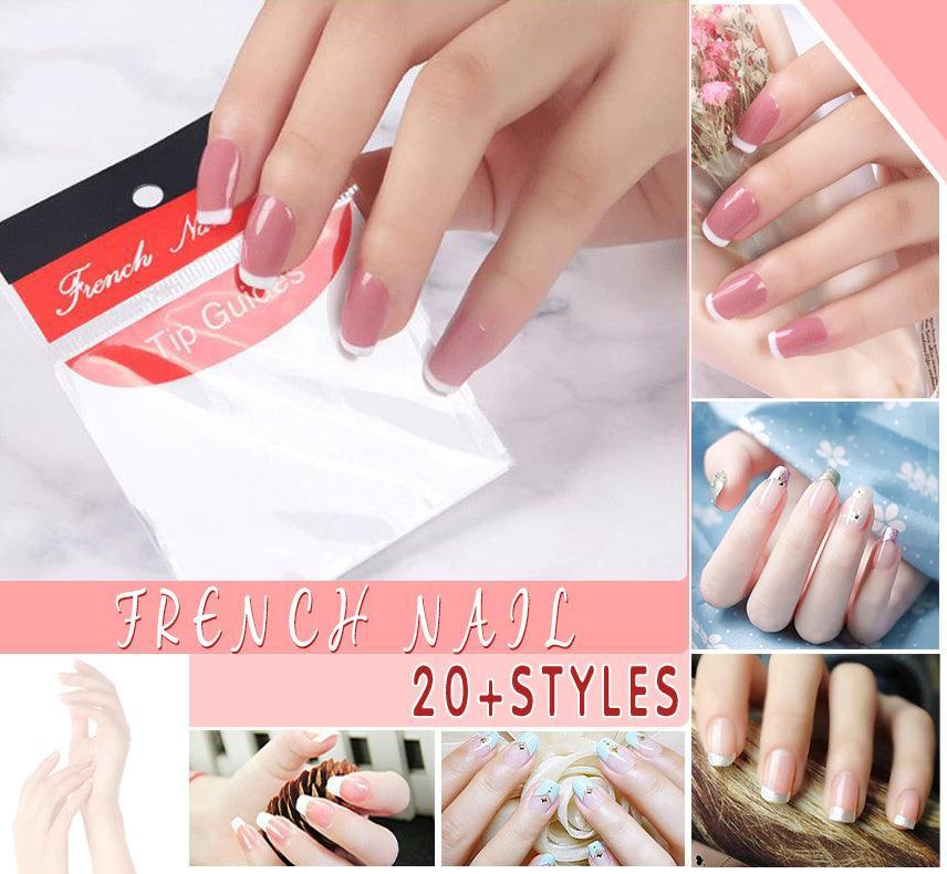 French Tip Nail Guide Stickers, Curved Smile Line - Single Sheet - view 2