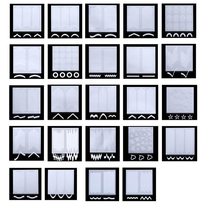 French Tip Nail Guide Stickers, Curved Smile Line - Single Sheet - view 3