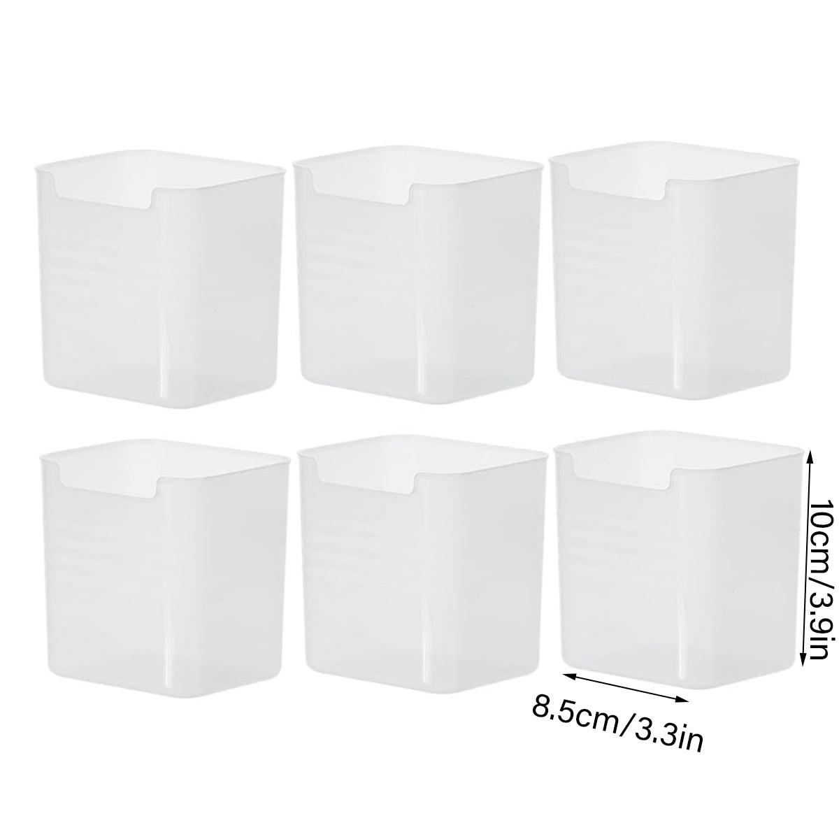 Fridge Organiser Storage Boxes - Set of 6, Frosted Clear - view 3