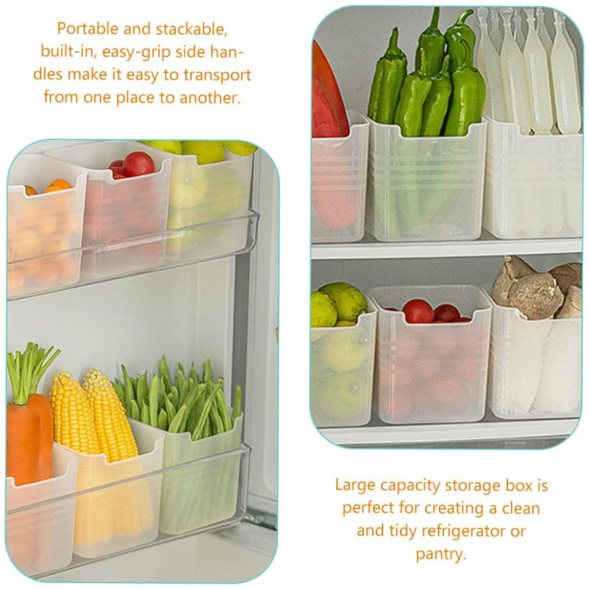 Fridge Organiser Storage Boxes - Set of 6, Frosted Clear - view 5