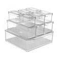 Fridge Storage Box Set of 10, Clear Fruit and Vegetable Fresh Keeper Containers with Drain Tray - view 2