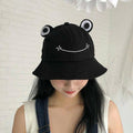 Frog Bucket Hat with Sun-Shading Brim - Black - view 4