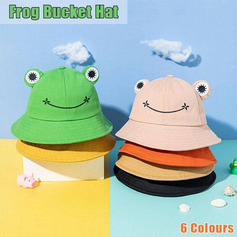 Frog Bucket Hat with Sun-Shading Brim - Green - view 2