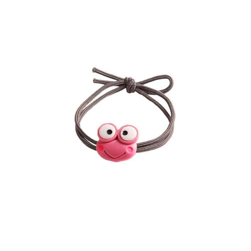 Frog Hair Tie with Elastic Band - Rose Red