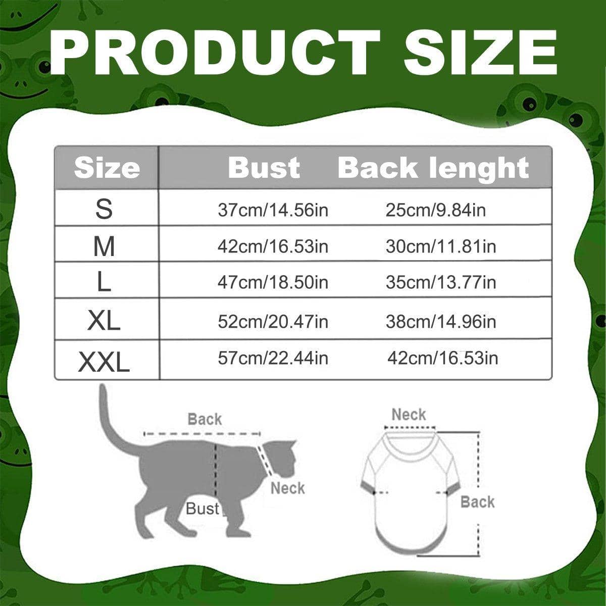 Frog Hooded Pet Vest for Dogs and Cats - Green, XL (Chest 52 cm, Back 38 cm) - view 3