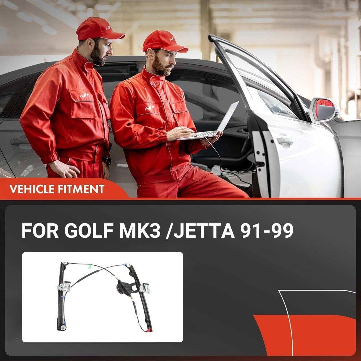 Front Left Manual Window Regulator for Volkswagen Golf and Jetta 1991-1999 - Part 1H0837401/402 - view 4