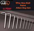 9pcs LONG Arm Allen Keys Set Metric Ball End Driver Hex Allan Allen Kit - SuperSaverAU - view 1