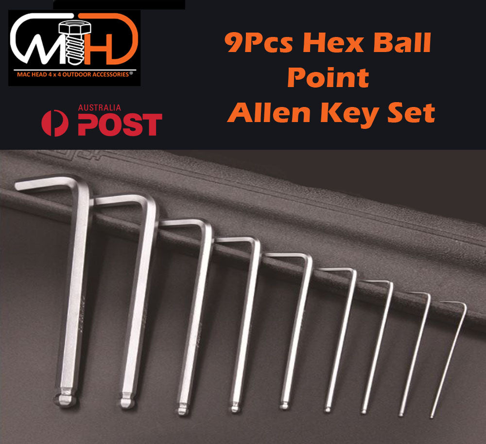 9pcs LONG Arm Allen Keys Set Metric Ball End Driver Hex Allan Allen Kit - SuperSaverAU - view 1