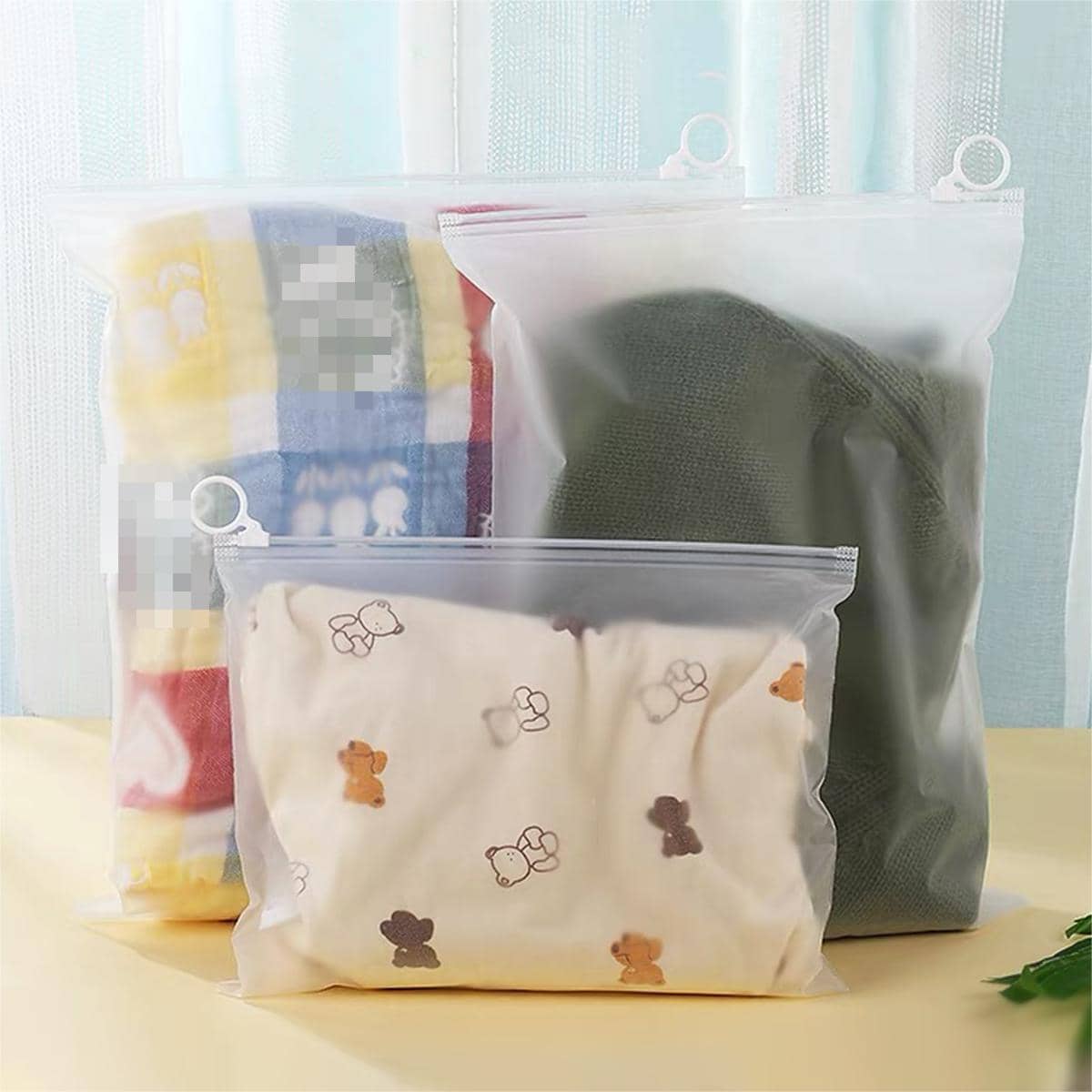Frosted EVA Zip Storage Bags with Pull Ring - 30 x 20 cm, Pack of 50 - view 5