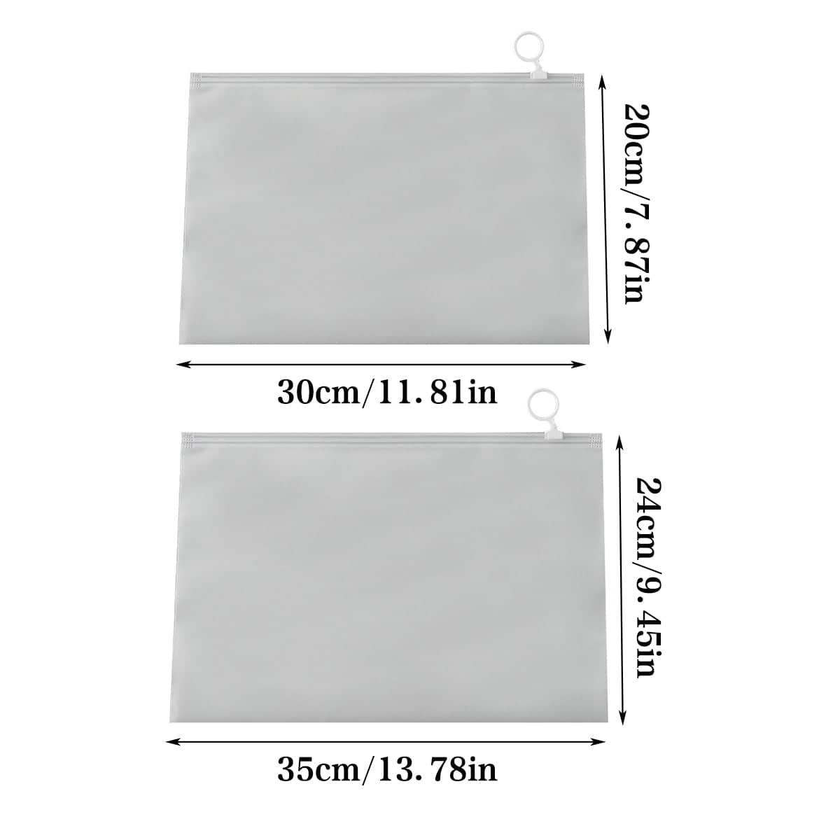 Frosted EVA Zip Storage Bags with Pull Ring - 35 x 24 cm, Pack of 50 - view 4