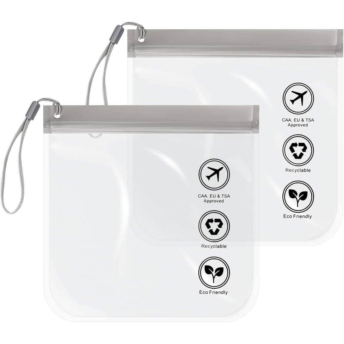 Frosted EVA Zipper Pouch Storage Bag, Pack of 10 - Grey