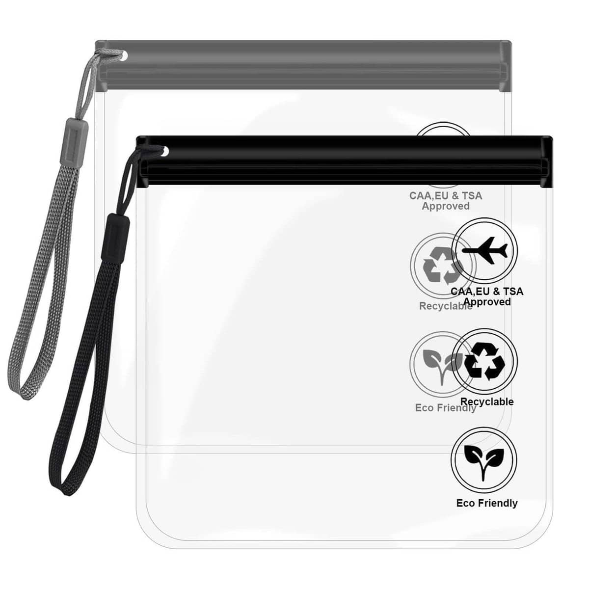 Frosted EVA Zipper Pouch Storage Bag, Pack of 10 - Grey - view 3