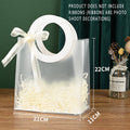 Frosted Gift Bags with Round Handles, Pack of 20 - Pink Handles, 210 x 220 x 110 mm - view 5