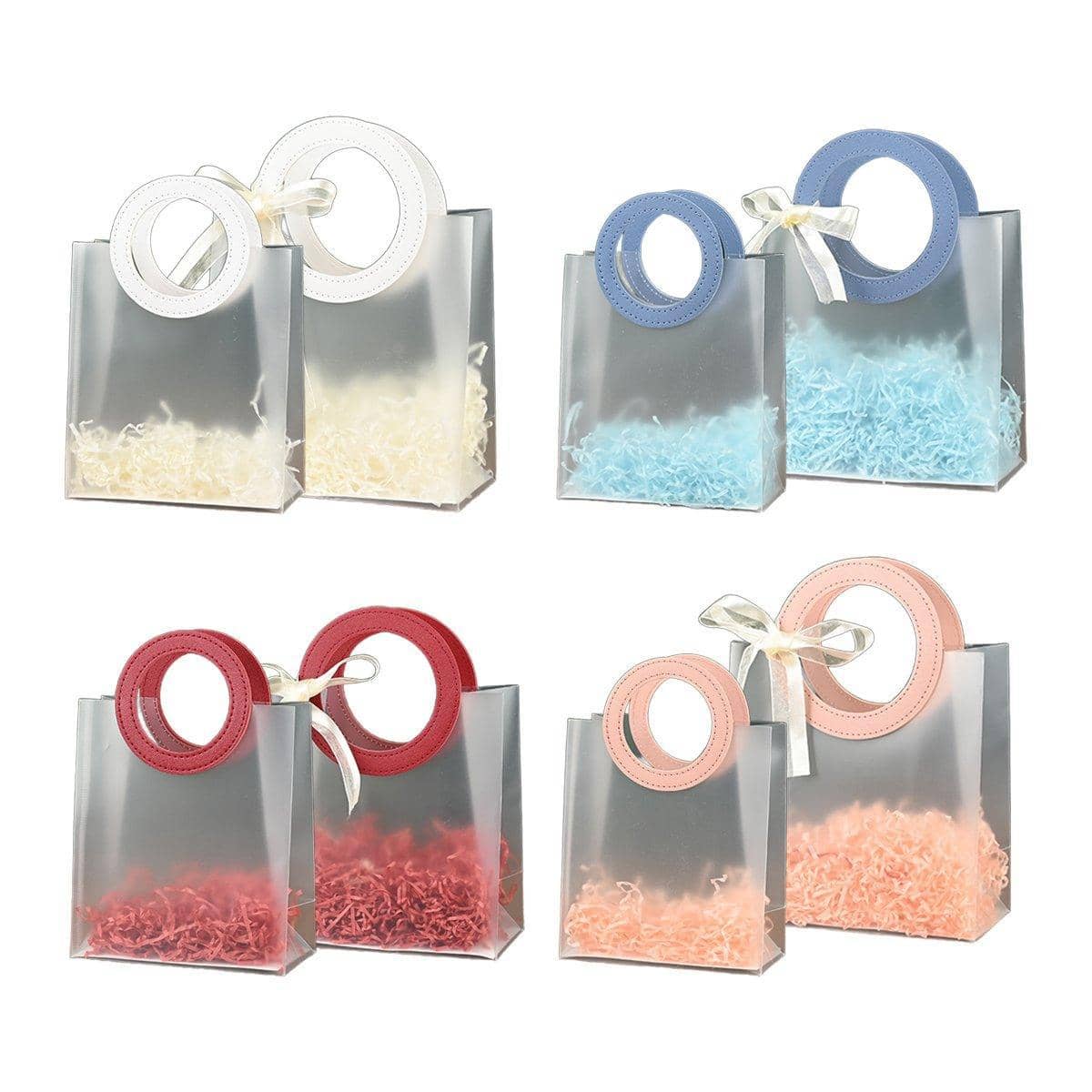 Frosted Gift Bags with Round Handles, Pack of 20 - White Handles, 210 x 220 x 110 mm - view 3