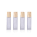 Frosted Glass Roll-On Bottles with Wood-Look Caps - 10ml, Pack of 5 - view 2