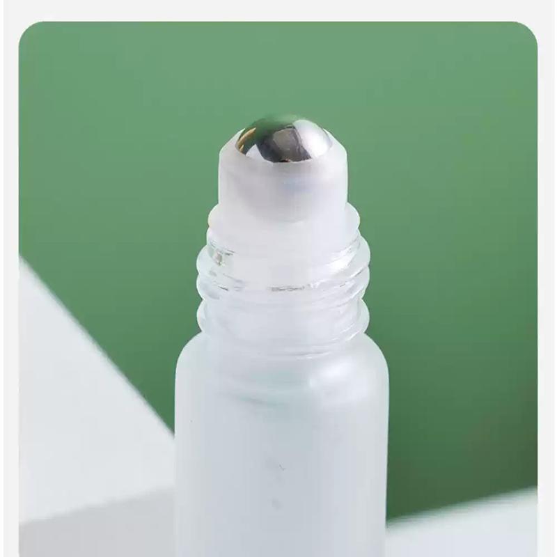 Frosted Glass Roll-On Bottles with Wood-Look Caps - 10ml, Pack of 5 - view 5