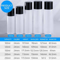 Frosted Plastic Skincare and Lotion Bottles with Screw Cap, Set of 10 - 100 ml, Black Cap - view 4