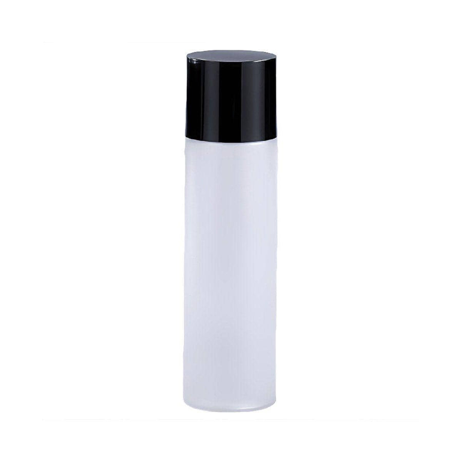 Frosted Plastic Skincare and Lotion Bottles with Screw Cap, Set of 10 - 120 ml, Black Cap