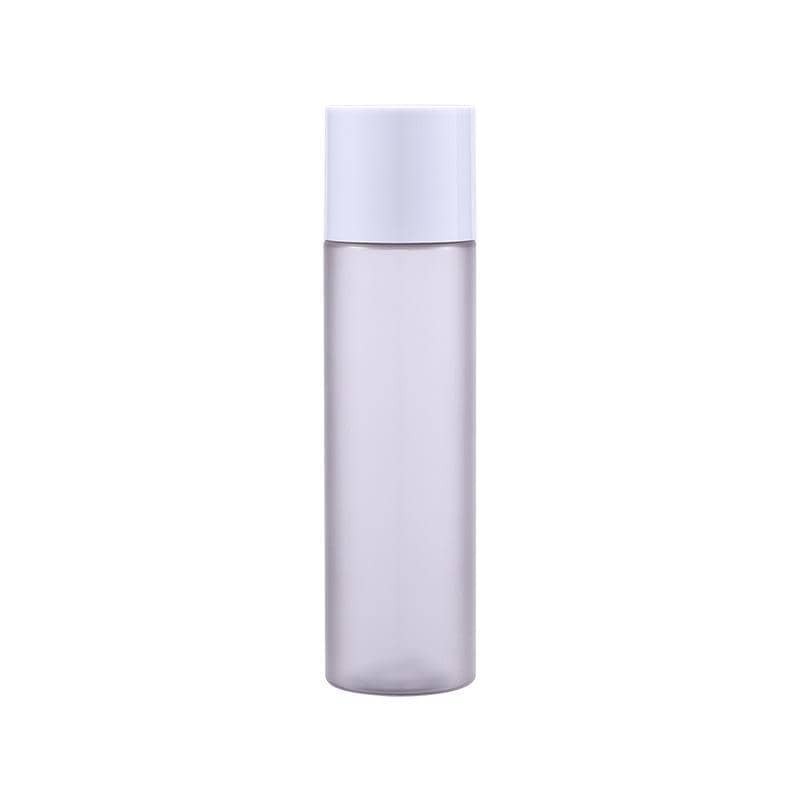 Frosted Plastic Skincare and Lotion Bottles with Screw Cap, Set of 10 - 120 ml, White Cap