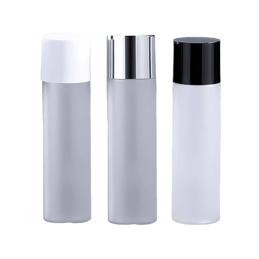 Frosted Plastic Skincare and Lotion Bottles with Screw Cap, Set of 10 - 120 ml, White Cap - view 3