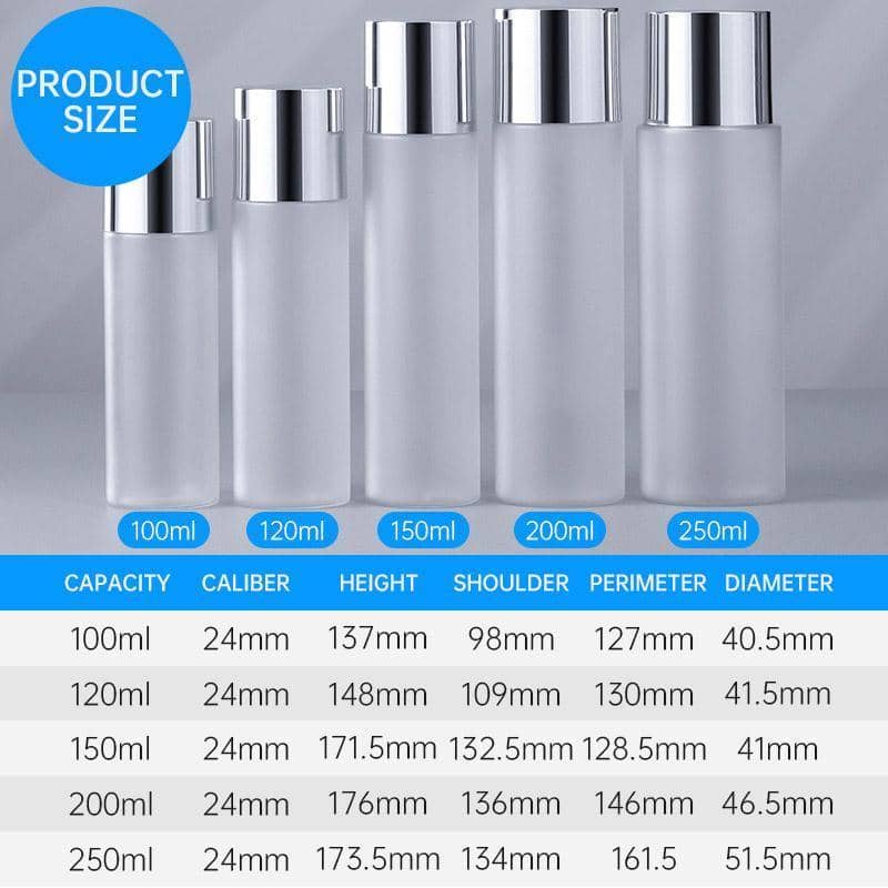 Frosted Plastic Skincare and Lotion Bottles with Screw Cap, Set of 10 - 200 ml, Black Cap - view 5