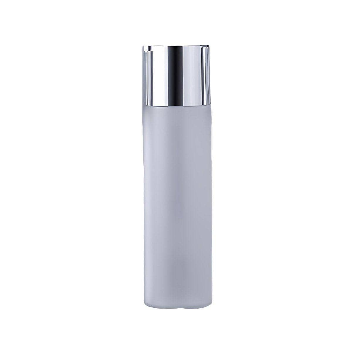 Frosted Plastic Skincare and Lotion Bottles with Screw Cap, Set of 10 - 200 ml, Silver Cap
