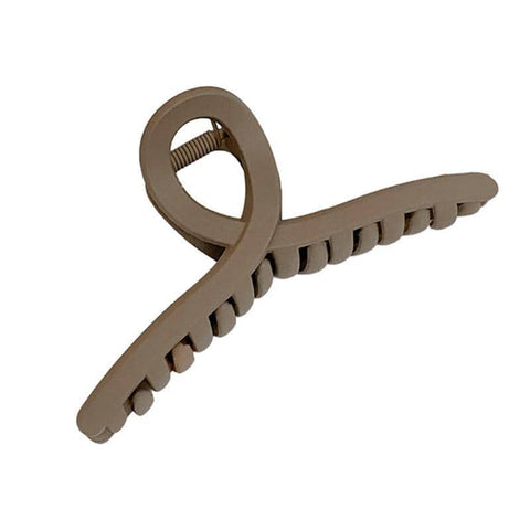 Frosted Shark Clip Hair Barrette, Vintage Ponytail Clip - Coffee