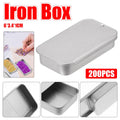 Frosted Silver Push Pull Tin Storage Boxes Pack of 200 for Travel, Beads and Small Items