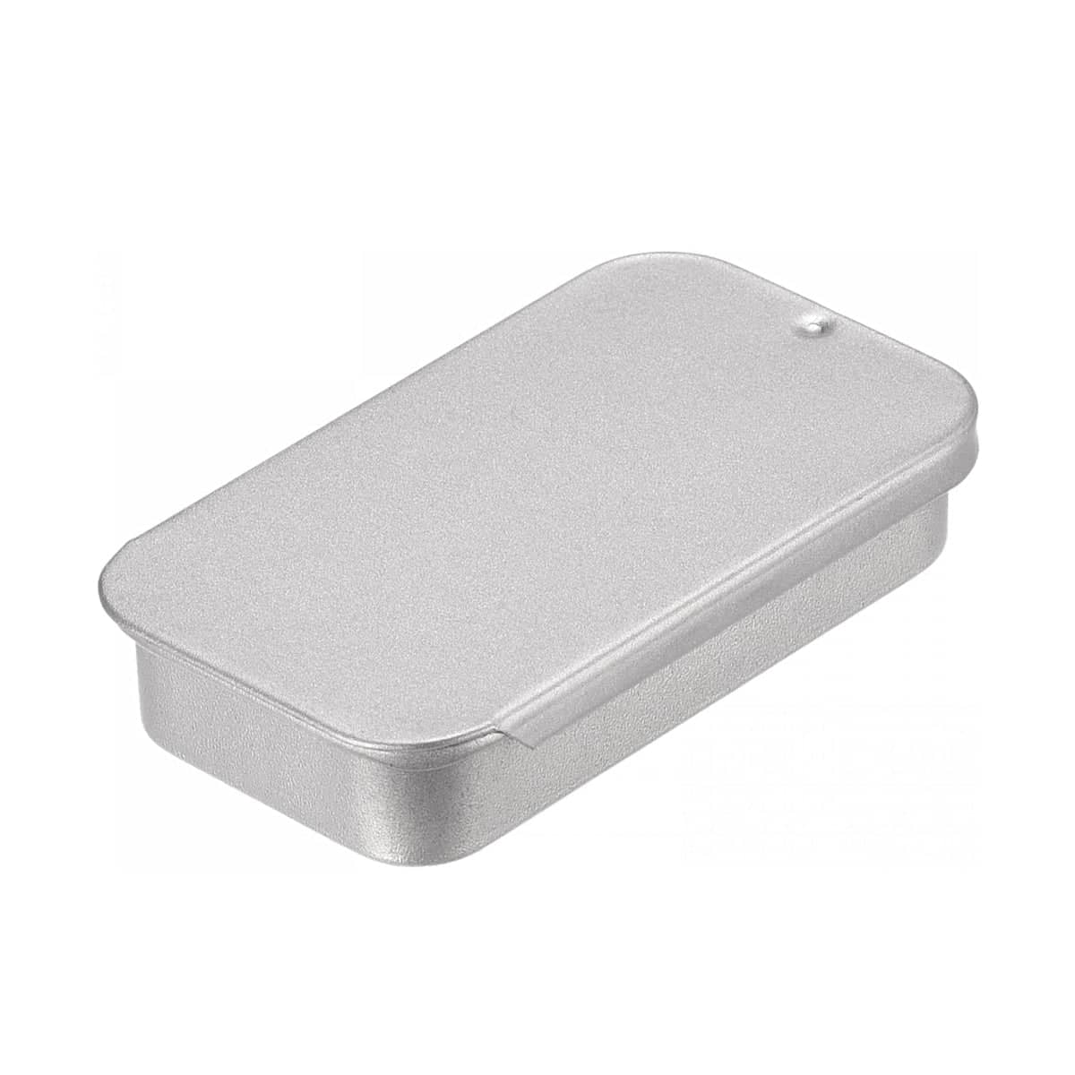 Frosted Silver Push Pull Tin Storage Boxes Pack of 200 for Travel, Beads and Small Items - view 2