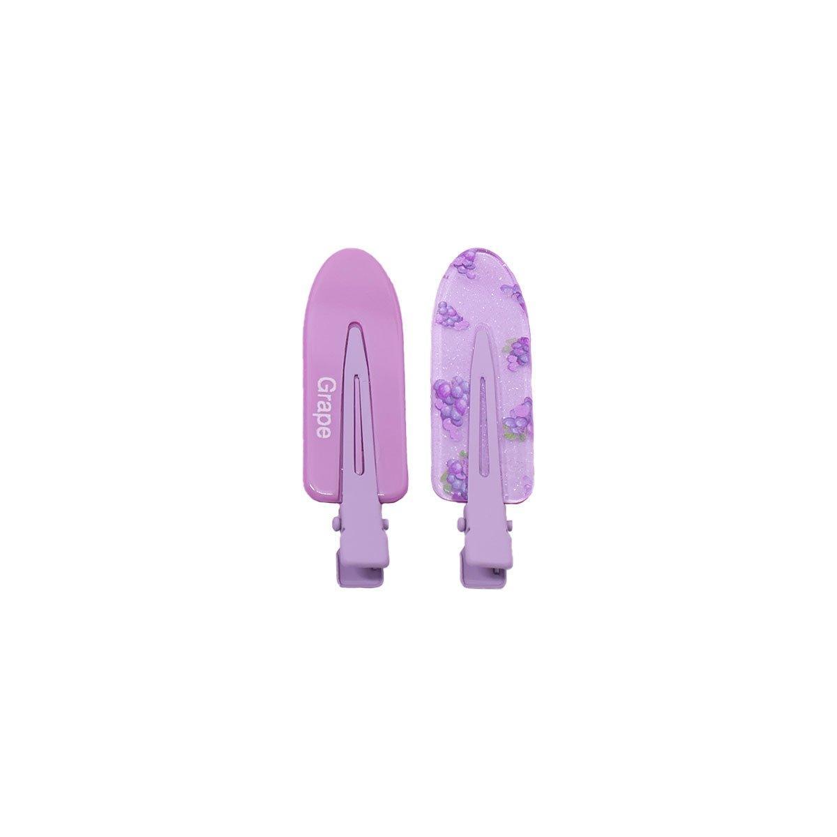 Fruit Hair Clips Metal 2 Pack - Grapes