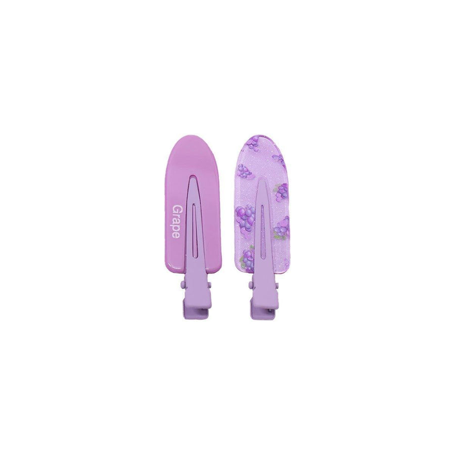 Fruit Hair Clips Metal 2 Pack - Grapes