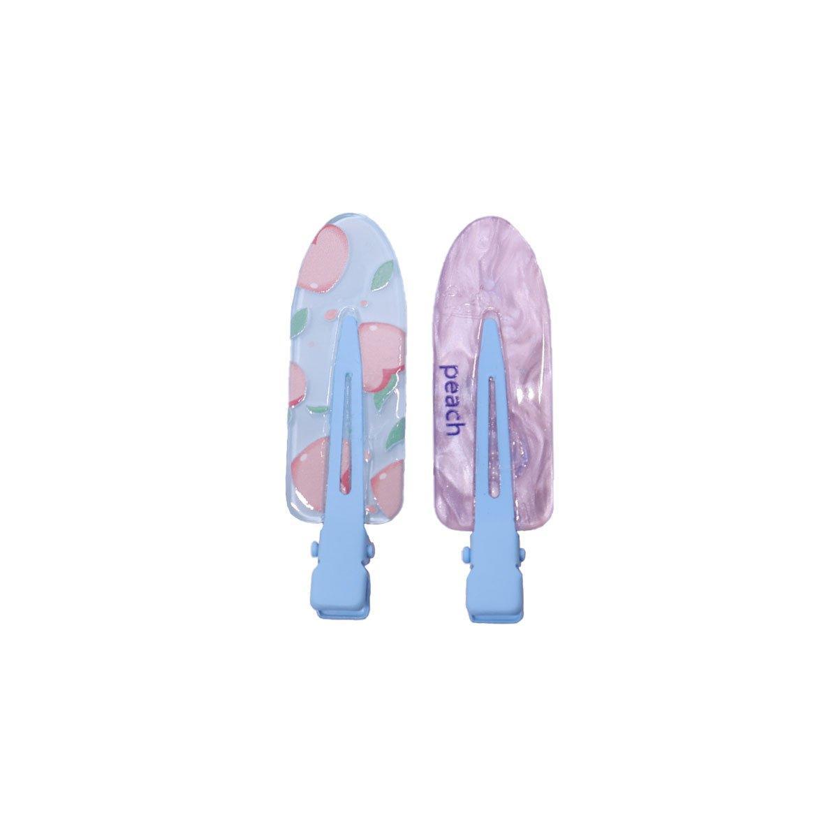 Fruit Hair Clips Metal 2 Pack - Peach