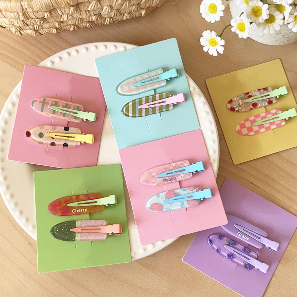 Fruit Hair Clips Metal 2 Pack - Peach - view 7