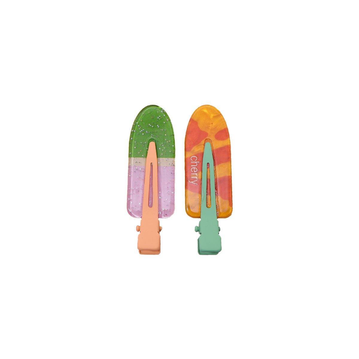 Fruit Hair Clips Metal 2 Pack - Watermelon