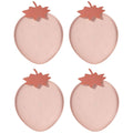 Fruit Plate Set - Strawberry Snack Serving Plates, Pink, Pack of 4 - view 2